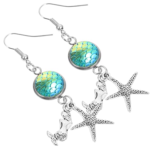 OUNONA Meerjungfrau Ohrringe Damen Ohrstecker mit Anhänger Zierliche Dangle Drop Ohrringe Modischer Schmuck für Frauen Mädchen Perfektes von OUNONA