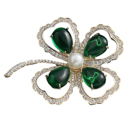 OUNONA Metal Kleeblatt Brosche Damen Modische Anstecknadel Langlebig Fein Poliert Schmuck für Mantel Schal Tasche Geschenkideen von OUNONA