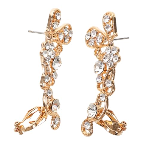 OUNONA Metallic Ohrclips Damen Schmetterling Hollow Design Strassbesatz Leicht Elegant Ohrlöcher Modischer Schmuck für Alltag und Party OUNONA Metallic Ohrclips Damen Schmetterling Hollow Design Strassbesatz Leicht Elegant Ohrlöcher Modischer Schmuck für Alltag und Party von OUNONA