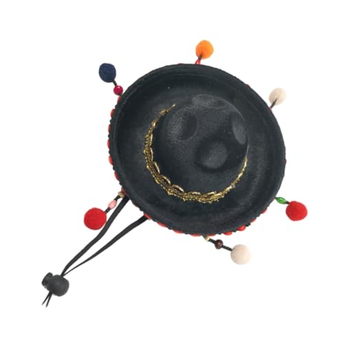 OUNONA Mexikanischer Mini Haarball Hut mit Kinnband Leichter nicht Verblassender Boho Stirnband Partyhut für Karneval Kostüm Foto Requisiten Geeignet für Maskerade und Festlichkeiten von OUNONA