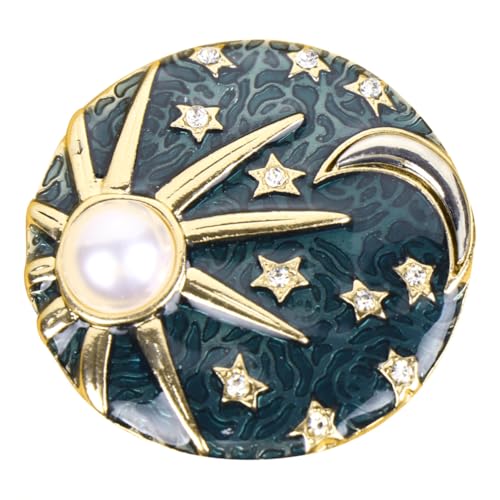 OUNONA Milchstraßen Brosche Sonne Mond aus Legierung mit Perle Anstecknadel für Damen Vielseitiger Schmuck für Party Hochzeit Mantel Pullover und Tasche von OUNONA