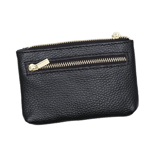 OUNONA Mini Geldbörse Damen Echtem Multifunktionale Münztasche mit Reißverschluss für Alltag und Reisen Kleine Handtasche für Schule Shopping und Arbeit von OUNONA