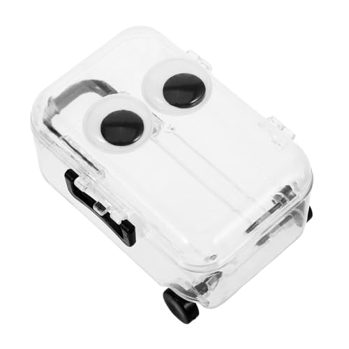 OUNONA Mini Schmuckkasten in Rollkoffer Form Transparenter Ausziehbare Räder Abnehmbarer Schmuckhalter Kompakt für Reisen Geschenkbox für Frauen und Mädchen von OUNONA