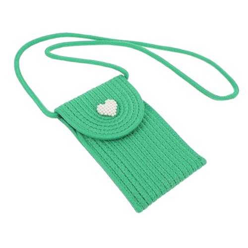 OUNONA Mini Schultertasche Damen Geflochtene Handytasche mit Blumenmuster Farbige Crossbody Bag Grün Modische Geldbörse mit Handyfach Praktisch für Alltag und Freizeit von OUNONA