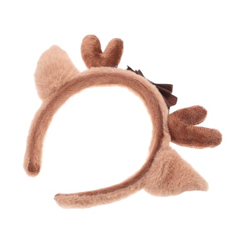 OUNONA Multifunktions Haarband mit Hirschohren Plüschiges Kopfkleid für Cosplay und Festliche Anlässe Tragbares und Dekoratives Stirnband für Make Up und Gesichtsreinigung von OUNONA