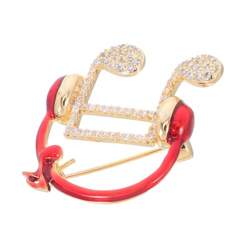 OUNONA Musiknoten Ohrhörer Brosche mit Funkelndem Zirkonia Anstecknadel für Hochzeitsanzüge Schals und Alltagskleidung Stilvolles für Musikliebhaber und Partys von OUNONA