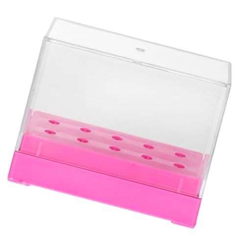 OUNONA Nagelbohrer Aufbewahrungsbox für Polierköpfe Transparente Organizer Box für Maniküre Stilvoller Nagelbohrer Halter für Ablage für Nagelstudios und Zuhause von OUNONA