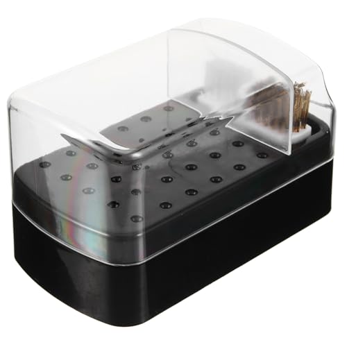 OUNONA Nagelbohrer Aufbewahrungsbox mit Reinigungsbürste Tragbarer Nagelfräser Bit Organizer für Maniküre und Pediküre Kompakter Staubschutzbehälter für Nagelstudio und Zuhause von OUNONA