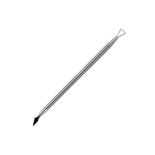 OUNONA Nagelhautschieber aus Edelstahl mit Löffel Schaberseite Doppelseitiges Maniküre tool zum Entfernen von Nagelhaut und Kleber Geeignet für Gel Acrylnägel Silberfarben von OUNONA