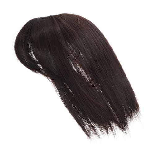 OUNONA Natürliches Haarteil für Frauen Dunkelbraun Synthetischer Topper gegen Haarverdünnung Unsichtbares Leichtes Clip Haarstück für Styling und Weiße Haare Kaschieren von OUNONA