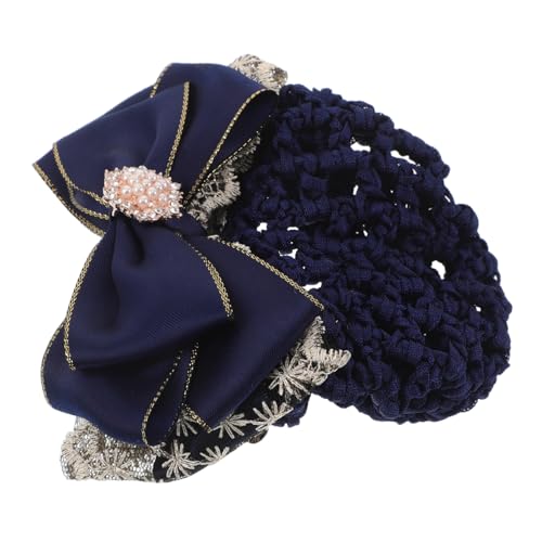 OUNONA Netz Für Haarknoten-abdeckungen Dutt-clip Mit Schleifen-design Wiederverwendbares Haarnetz Für Damen Haarspange Für Arbeit Ballett Und Formelle Anlässe Blau Elastisches von OUNONA