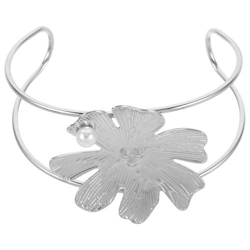 OUNONA Offener Armreif mit Blumenmuster: Vintage-Armreif für Frauen – Doppellagiger Handgelenkschmuck verstellbar – Floraler für die Urlaubsparty von OUNONA