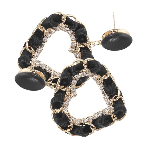 OUNONA Herzform Ohrhänger Mit Strass Für Damen Hohl Kunstleder Geometrische Ohrstecker Vintage-design Für Partys Und Hochzeiten OUNONA Herzform Ohrhänger Mit Strass Für Damen Hohl Kunstleder Geometrische Ohrstecker Vintage-design Für Partys Und Hochzeiten von OUNONA