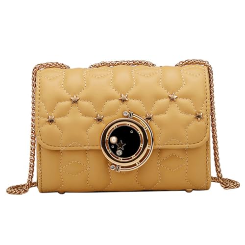 OUNONA PU Umhängetasche Damen Modisch Schultertasche mit Feiner Kettenverzierung Große Kapazität Vielseitig für Alltag Shopping und Party Geeignet von OUNONA