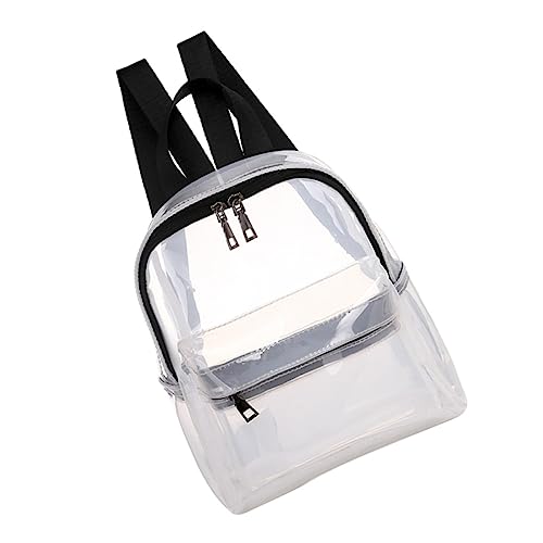 OUNONA PVC-Rucksack Durchsichtig Für Damen wasserdichte Schultertasche Klarer Beutel Mit Reißverschlüssen Für Reisen Und Einkäufe von OUNONA