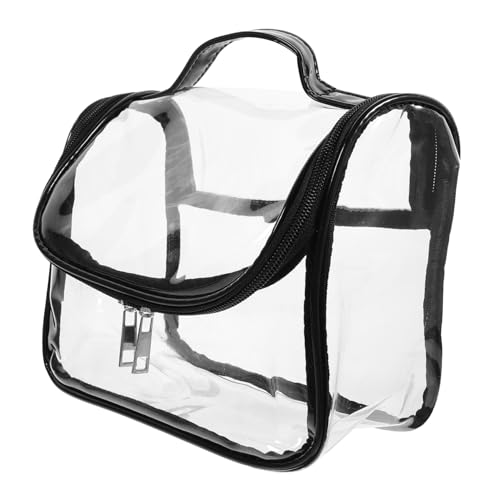 OUNONA PVC Transparente Kosmetiktasche Tragbare Schminktasche Spritzwassergeschützt für Damen Reise Kulturbeutel mit Reißverschluss von OUNONA