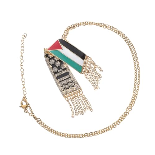 OUNONA Palästina Flagge Halsschmuck Langlebige und Leichte Kette für Männer und Frauen Reisearmband Einzigartiges Schmuckstück für Bedeutungsvolle Gespräche von OUNONA