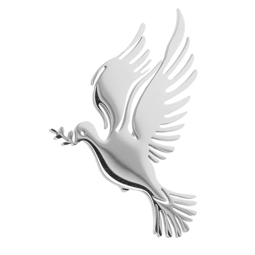 OUNONA Peace Dove Brooch Silber Eleganter Tier-anstecker Multifunktional Leicht Stilvolles Schmuck-accessoire für Blusen Jacken Hochzeit Gedenkanlässe Modischer Metall-vogelpin von OUNONA