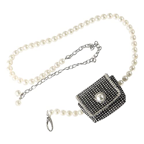 OUNONA Perlen Gürteltasche Damen Strass Hüfttasche Kettentasche Tragbare Perlenaufbewahrung Bundtasche für Reisen Schule und Alltag von OUNONA