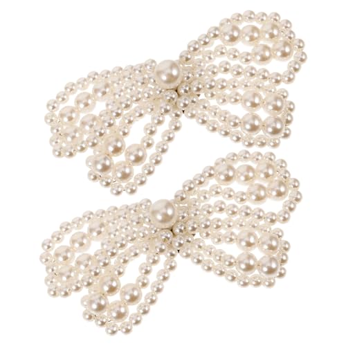 OUNONA Perlen Schuhclips Abnehmbar Dekorativ Damen High Heels Zubehör Schuhschnalle mit Feiner Perlenoptik Einfache für Festliche Anlässe Wie Hochzeit Party Dinner von OUNONA