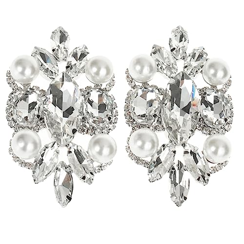 OUNONA Perlen Strass Schuhclips Hochzeitsschmuck Damen Schuhanhänger mit Perlen und Strass Leicht Langlebig Einfach zu Befestigen Eleganter Damenschuh Schmuck für Hochzeit und Party von OUNONA