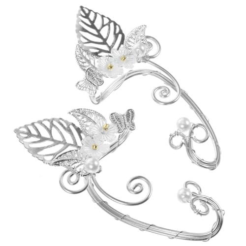 OUNONA Perlen ohrringe Ohrclips Damen Leichtgewichtige Full Ear aus Legierung und Imitationsperle Nicht piercing Schmuck für Halloween Hochzeit Party für Frauen von OUNONA