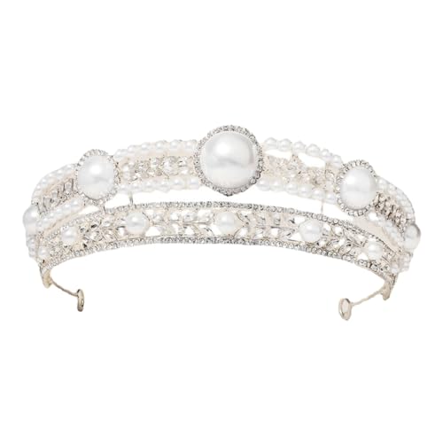 OUNONA Perlenbesetzte Brautkrone mit Strass Komfortables Leichtes Diadem für Hochzeiten Partys und Festliche Anlässe Passende für Sicheren Haarschmuck Accessoire für Damen von OUNONA