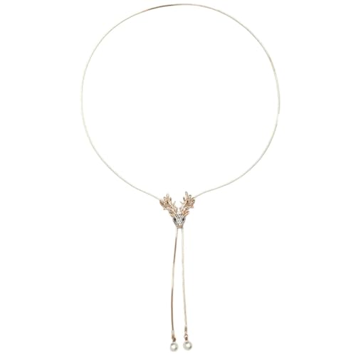 OUNONA Perlenkette Damen mit Anhänger Verstellbare Lange Halskette aus Hautfreundlichem Metall Elegantes für Frauen zu Weihnachten Valentinstag und Muttertag von OUNONA