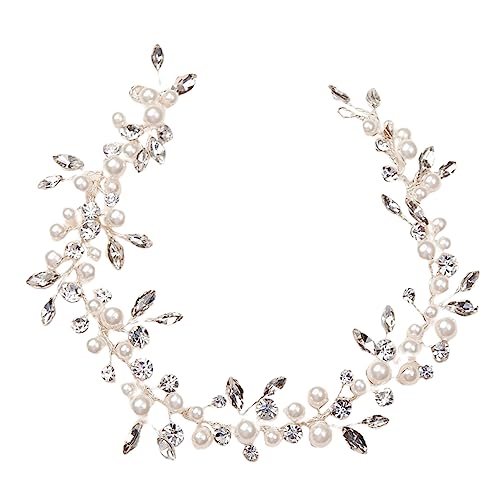 OUNONA Perlenstirnbänder Für Damenhaar Hochzeitshaar Schmuck Braut Perlenkopfschmuck Für Hochzeit Metall Haarschmuck Mit Strasssteinen Für Bräute Blumenmädchen Abschlussbälle von OUNONA