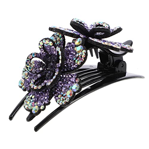 OUNONA Pferdeschwanz Haarspange Mit Strass Floral Design Entenschnabel Clip Für Frauen Mädchen Haarschmuck Zur Party Geburtstag Hochzeit von OUNONA