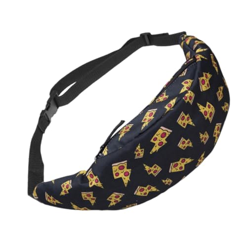 OUNONA Damen Hüfttasche Pizza Umhängetasche Tragbare Brusttasche Für Outdoor Sport Reisen Schwarz von OUNONA