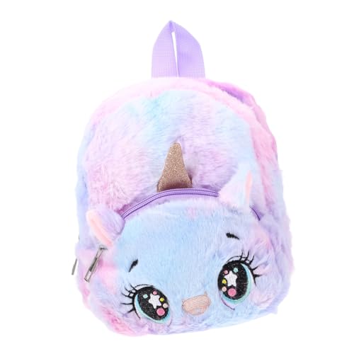 OUNONA Plüsch Einhorn Rucksack Verstellbare Schultergurte Robuster Outdoor Daypack für Mädchen Schule Reise Camping von OUNONA