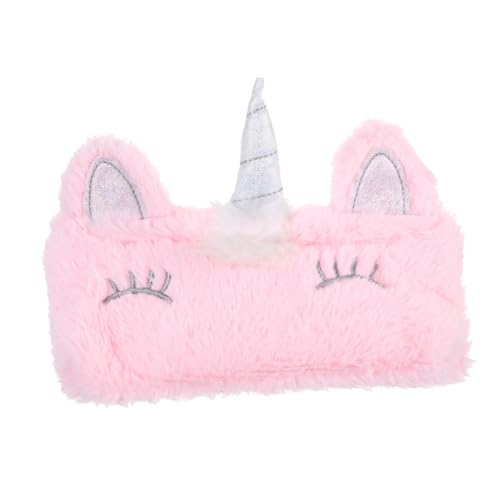 OUNONA Plüsch Federmäppchen mit Reißverschluss Multifunktionale Mäppchen für Mädchen Rosa Kosmetiktasche Reise Stoffbeutel Weiche Stifttasche für Schreibwaren und Kleingeld von OUNONA