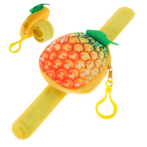 OUNONA Plüsch Slap Bracelet mit Ananas Design Weiches Hautfreundliches Snap Armband und Süßer Münzbeutel für Vielseitiges Party Mitgebsel Bequemes Handgelenksband für Jungen und Mädchen von OUNONA