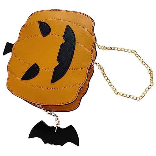 OUNONA Pumpkin Crossbody Bag Damen Freizeit Umhängetasche Halloween Stil Handtasche Schultertasche für Alltag Reisen Candy Sammeln Party Gelb von OUNONA
