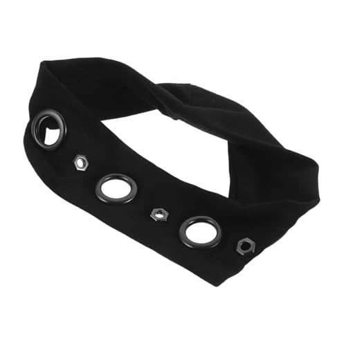 OUNONA Punk Grommet Headband Schwarzes Elastisches Haarband mit Hohlem Design Dehnbarer Stoff für Musikfestivals Partys Rockkonzerte und Modische Alltagslooks OUNONA Punk Grommet Headband Schwarzes Elastisches Haarband mit Hohlem Design Dehnbarer Stoff für Musikfestivals Partys Rockkonzerte und Modische Alltagslooks von OUNONA