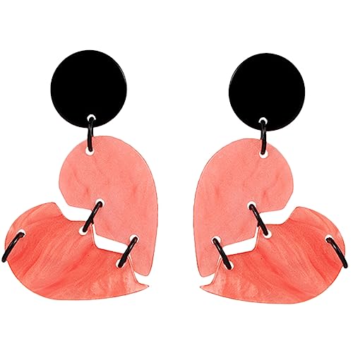 OUNONA Punk Herz Ohrringe für Frauen Ausgefallene Gepunktete Ohrstecker im Stilvollen Design als für Valentinstag Geburtstage oder Jubiläen Leicht und für Täglichen Gebrauch von OUNONA