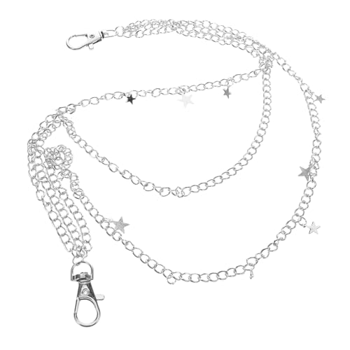 OUNONA Punk Kette mit Fünfzackigem Sternanhänger Mehrschichtige Taillenkette für Damen und Mädchen für Jeans Röcke und Geldbörsen im von OUNONA