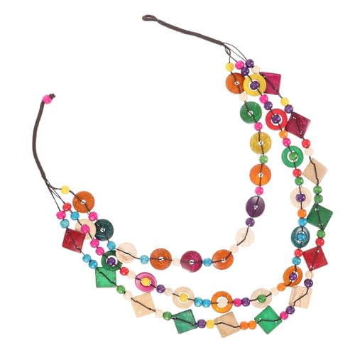 OUNONA Retro Böhmen Halskette Kokosnuss Holzperlen Handgefertigter Modeschmuck für Damen Strandkette für von OUNONA