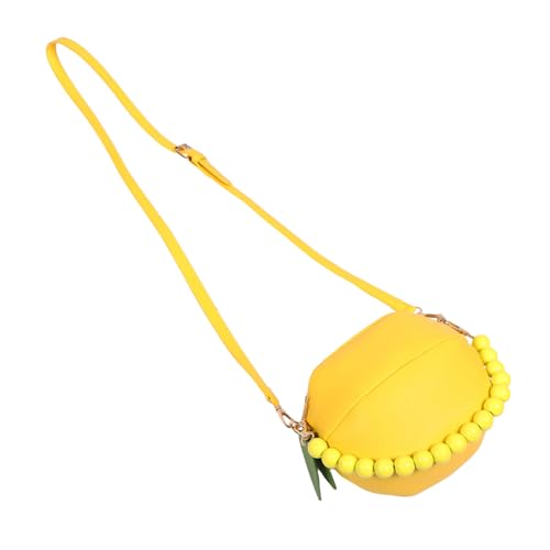 OUNONA Retro Damen Crossbody Tasche PU Material Langlebig mit Auffälligem Zitronen design Vielseitig für Alltag Reisen und Shopping Modische Umhängetasche Gelb Einzigartiger Stil für von OUNONA