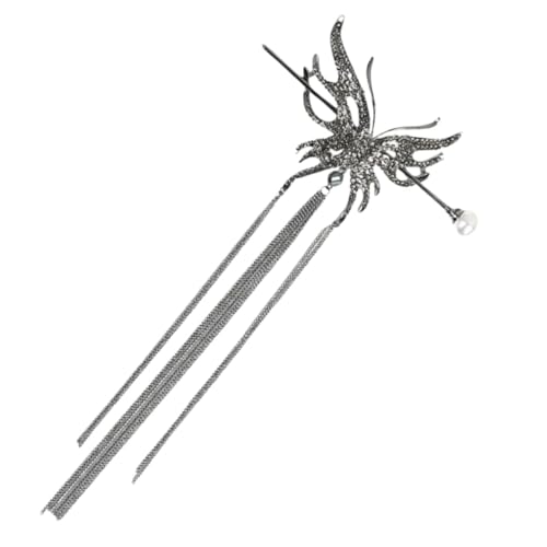 OUNONA Retro Schmetterling Haarstab Damen Perlen Haarschmuck Leicht Haarnadel für Hochzeiten Partys Alltag Stabiles Design Elegantes Schwarzes Haaraccessoire für Frauen von OUNONA