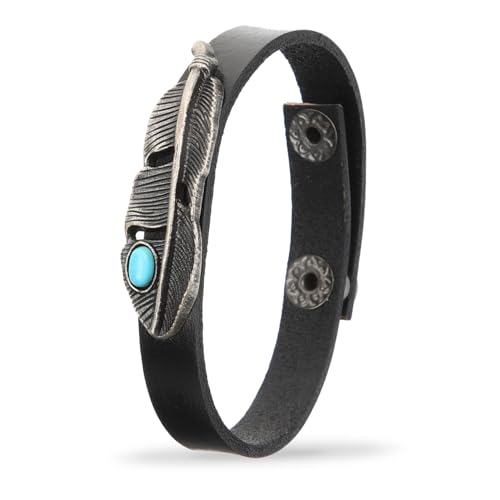 OUNONA Türkis Lederarmband Verstellbar Paararmband Klassisches Damenarmband Handgelenkschmuck Für Nationalfeiertage Und Alltag von OUNONA