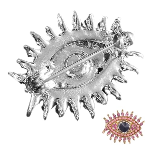 OUNONA Rhinestone Brosche mit Bösem Auge Anstecknadel Retro Design Vintage Lapel Pin für Frauen Robust Rostbeständig Modisches Accessoire für Kleidung und Taschen von OUNONA