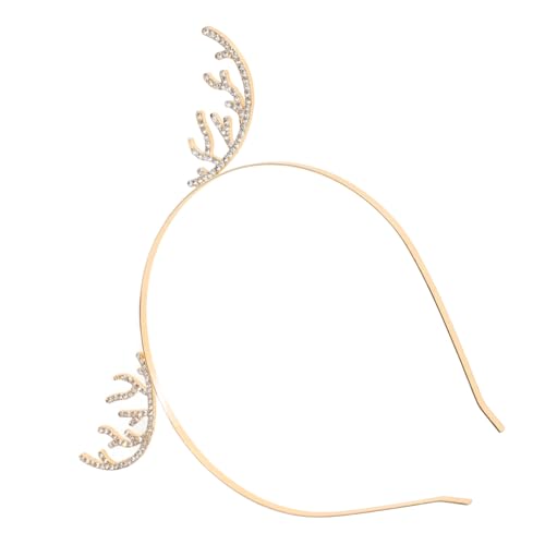 OUNONA Rhinestone Geweih Haarreif Festliches Stirnband mit Hirschohren Komfortables Xmas Kopfschmuck für Damen Rutschfestes Weihnachts und Halloween Accessoire Vielseitig Passend von OUNONA