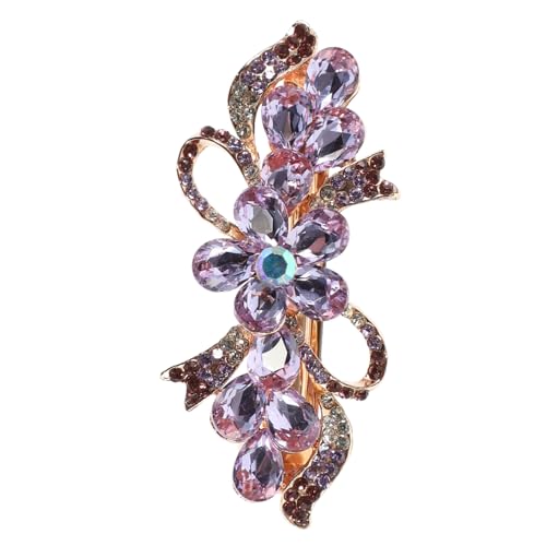 OUNONA Rhinestone Haarspange für Dickes Haar Metallische Haarklammer mit Funkelnden Kristallen Rostfrei Rutschfest Barrette für Damen Geschenkidee für Weihnachten und Geburtstag von OUNONA