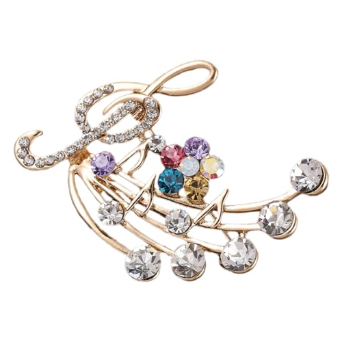 OUNONA Rhinestone Musiknoten Brosche Damen Anstecknadel Strassbrosche für Mantel Rucksack Hut Schmuck Modisch Elegant Vielseitig für Party Business Hochzeit von OUNONA
