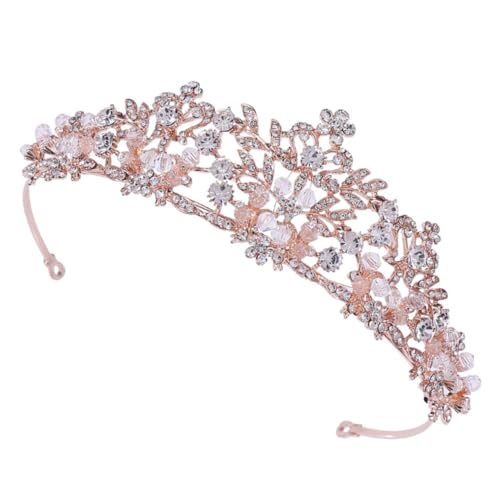 OUNONA Rhinestone Tiara Brautkrone Roségold mit Funkelnden Strasssteinen Stirnband Brautschmuck für Hochzeit Trauzeugin und Festliche Anlässe Zauberhaftes Accessoire für Damen von OUNONA