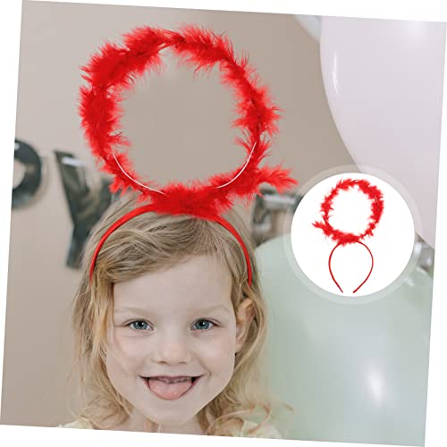 OUNONA Rotes Engelskopfschmuck Haarreif für Cosplay und Kostüm Partyaccessoire für Halloween Weihnachten Karneval und Festliche Anlässe von OUNONA