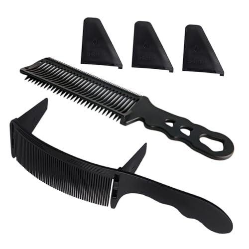 OUNONA Scheitelkämme Aus Kunststoff Für Herren Gebogener Haarkamm Mit Klammer Professioneller Friseurkämme Für Haare Und Bart Ergonomisches Design Für Einfache Handhabung von OUNONA