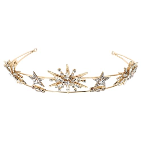 OUNONA Schimmernde Brautkrone mit Sternenmotiv Eleganter Haarschmuck für Mädchen Funkelnde Tiara Langlebig und Einfach zu Tragen für Hochzeit Party und Festliche Anlässe von OUNONA